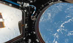 A view of the earth from a space capsule